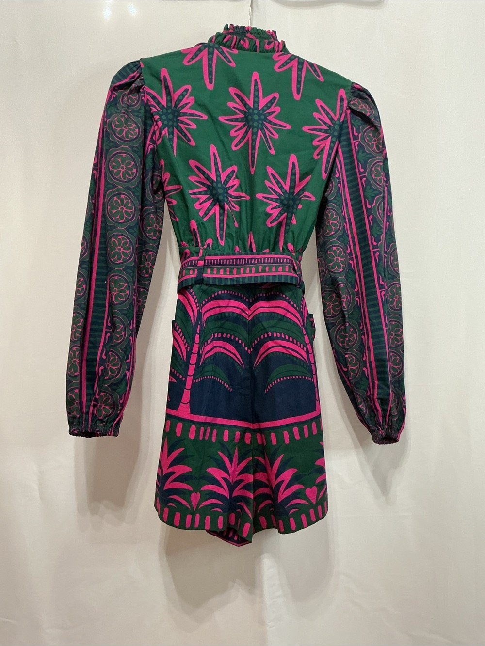 FARM Rio Green & Pink Floral Belted Romper - Picture 2 of 3